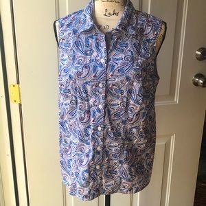 Croft&Barrow Button-up Sleeveless Top Size LP